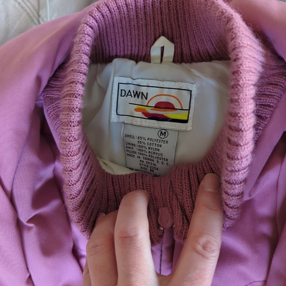 Vintage Puffy White/Pink Ski Jacket Dawn Zippered Toggles Pockets Women's size M - Picture 6 of 16